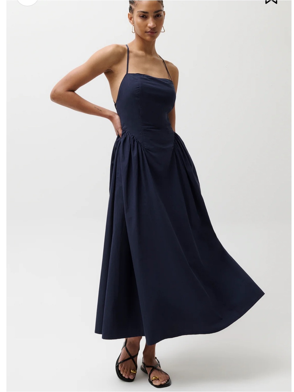 Pistola Sadee Open Back Dress in Navy